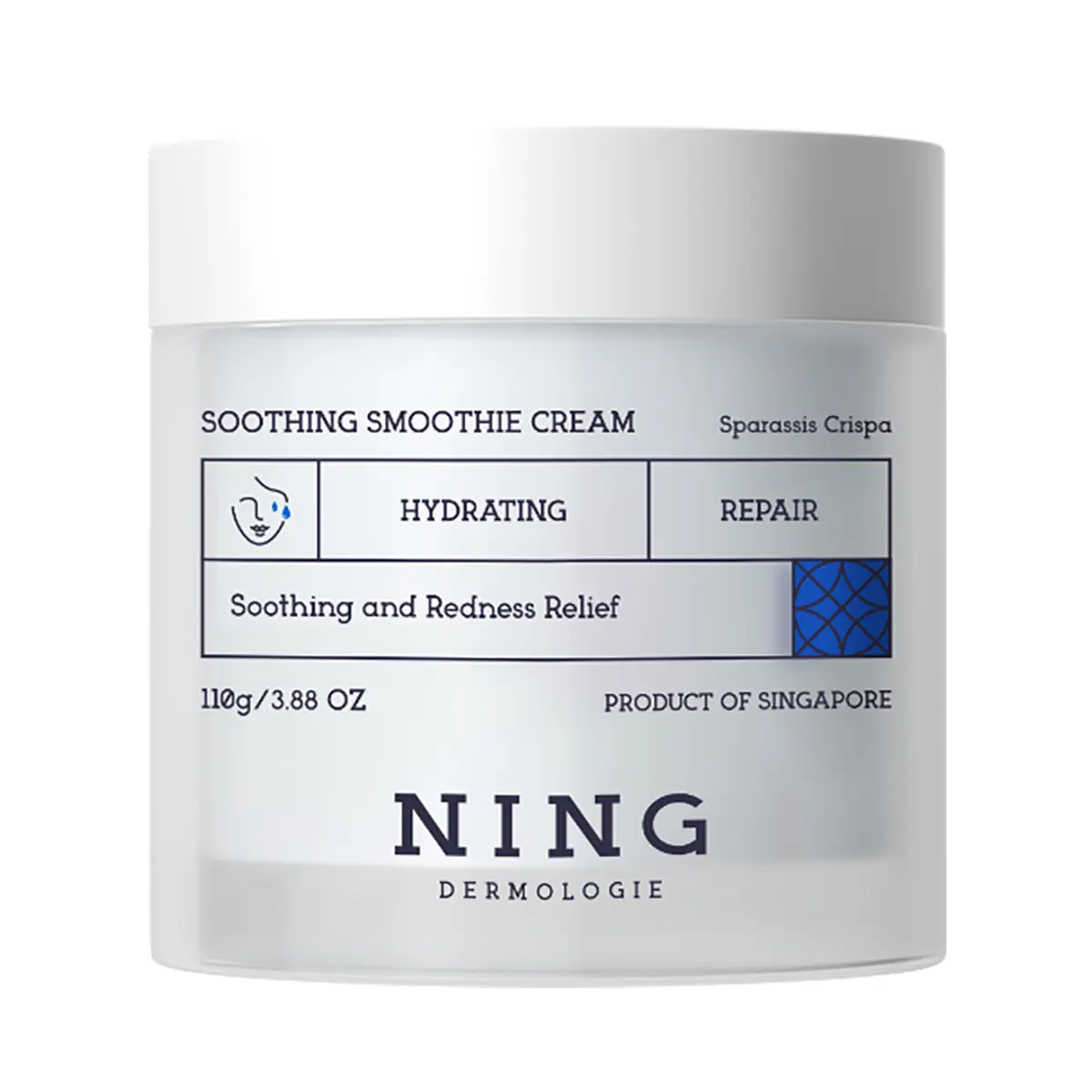 NING DERMOLOGIE Soothing Smoothie Cream Instant Cooling & Post-Sun Soothing Face Moisturizer Hydrating Barrier Care Lightweight Sorbet Texture 110g