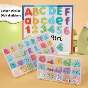 Magnetic Letter & Number Set, Math Learning Blocks, Math Learning Tools, Math Teaching Aid, Portable Stem Education Toy, Reusable Dual-Sided Board, Includes Alphabet & Math Symbols