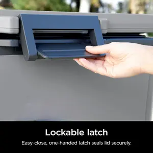 FB151GY FrostVault 50qt Hard Cooler with Dry Zone, Integrated Fridge-Temp Dry Storage Drawer, Premium Heavy-Duty Insulated Cooler, Keeps Ice for Days, Slate Gray