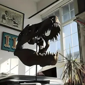 Dinosaur Statue Indoor Outdoor Home Decor, Rainproof Resin Tyrannosaurus Skeleton Replica, Handmade Realistic Bone Texture, No Power Needed!
