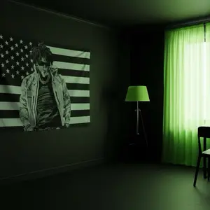 Top Floor Flag Black Aesthetic Room Decor | NBA YoungBoy Inspired Wall Banner | Viral Dorm Setup