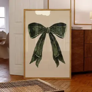 Bow wall art, girly art print, cool wall art,vintage Poster , trendy bow poster, Aesthetic, bows printable art, trendy wall| Framless Poster