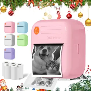Mini Portable Thermal Printer Inkless Sticker Machine,Portable wireless photo printer, rechargeable instant photo paper printer, compatible with iPhone and Android, perfect for shooting events