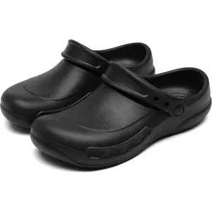 Unisex Non Slip Work Chef Shoes Waterproof Closed Toe Kitchen Clogs Restaurante Food Service Garden Nurse Black Footwear Boy