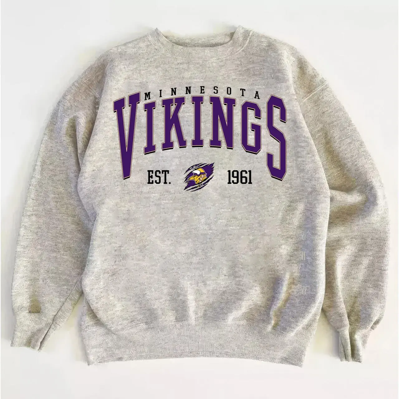 Vikings Football Vintage Style Sweatshirt, Soft Crewneck for Game Day and Casual Wear, Fan Apparel