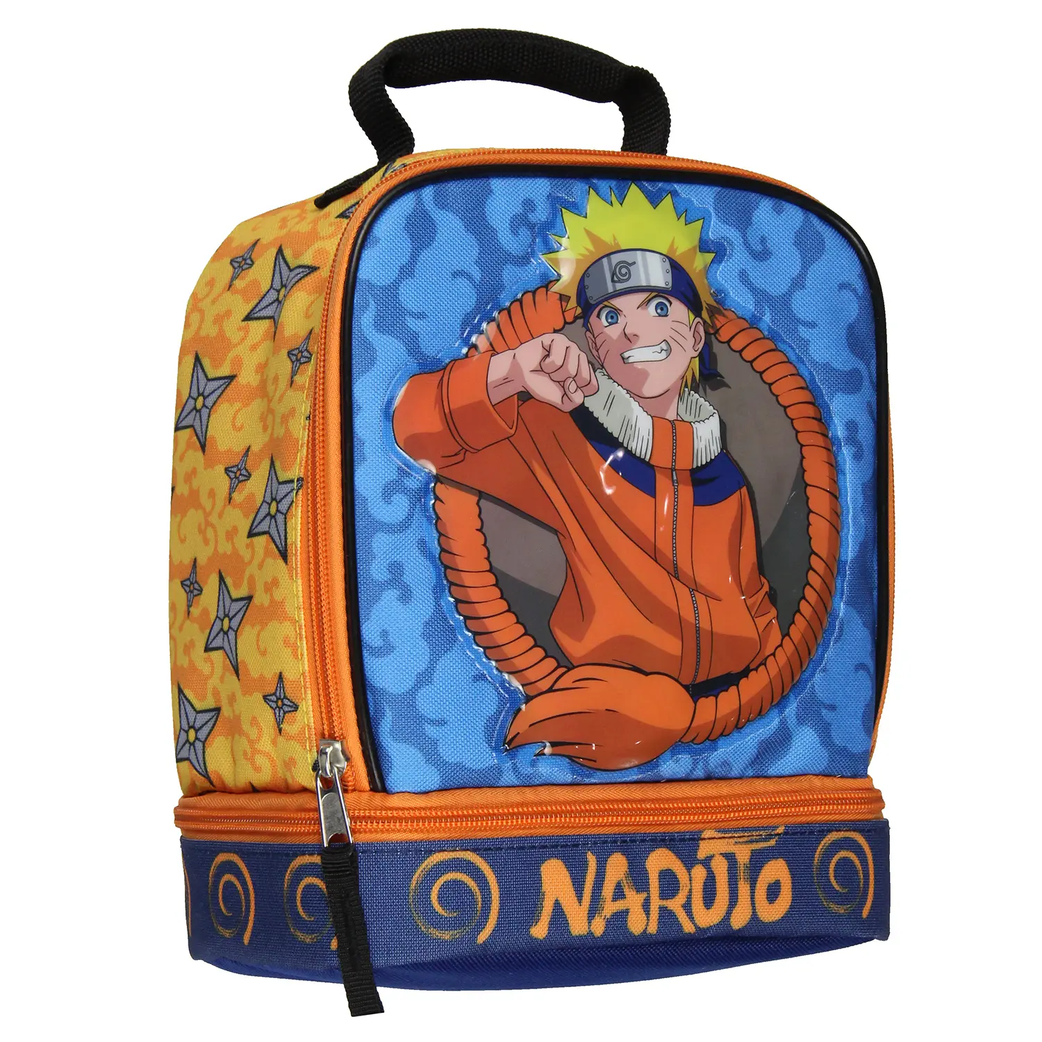 Naruto Lunch Box Anime Manga Insulated Dual Compartment Kids Lunch Bag Tote 10"