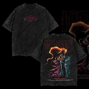 Limited Edition IGRIS Sung Jin-Woo Solo Leveling Anime Double Printed Oversize Lightweight Acid Washed Tee, Gift For Anime Fan Menswear Top merch