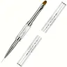 1pc Dual-Ended Nail Brush, Stainless Steel Odorless Gel & Acrylic Design Tool, 2-In-1 Polymer Gel Brush & Picker for Quick Nail Extension Nail Care Tool, Nail Tech Supplies