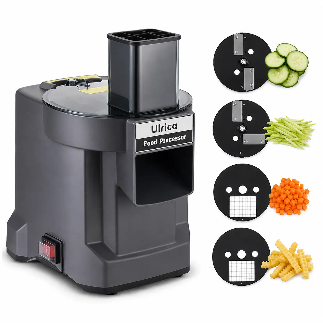 ULRICA Electric Vegetable Cutter & Dicer - 4-in-1 Dual Feed System for Quick Food Preparation, Salad Prep, French Fries Slicing, Multi-Slice