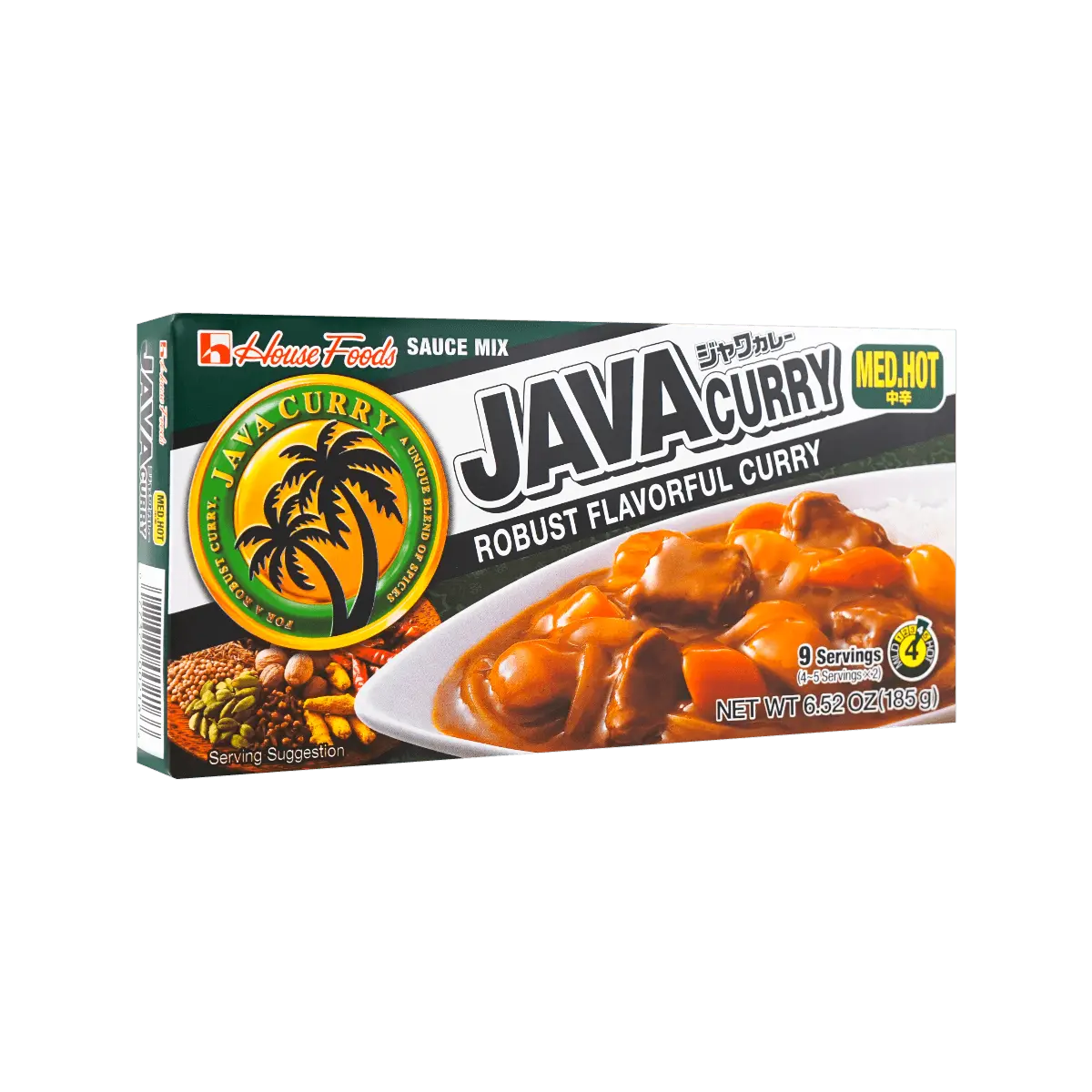 House Foods Japan Medium Hot Curry Roux Block 185g - Authentic Japanese Curry Mix for Easy Home Cooking