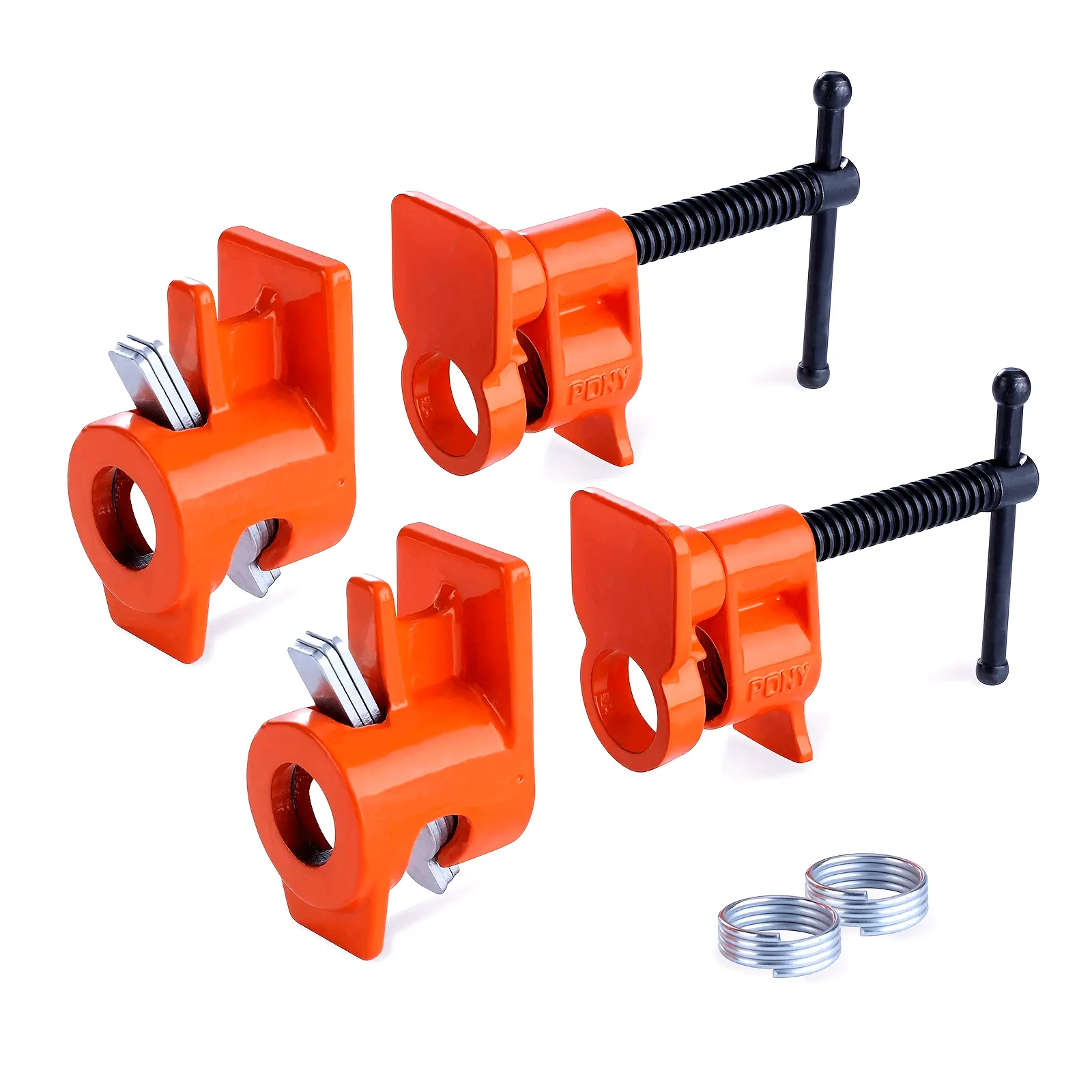 Black Pipe Clamps, 2-Pack 52 in Wood Gluing Fixtures for 1/2-in Pipes with Secure Hold