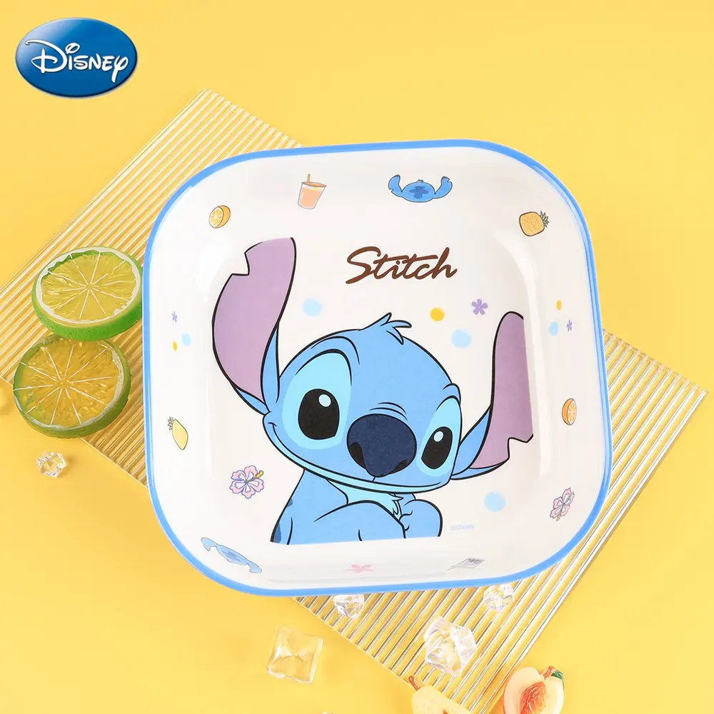 Disney Officially Licensed Stitch Cutlery Plates, Melamine Material, Fall-Proof & Anti-Scald, Snack & Potato Chip Serving Bowl