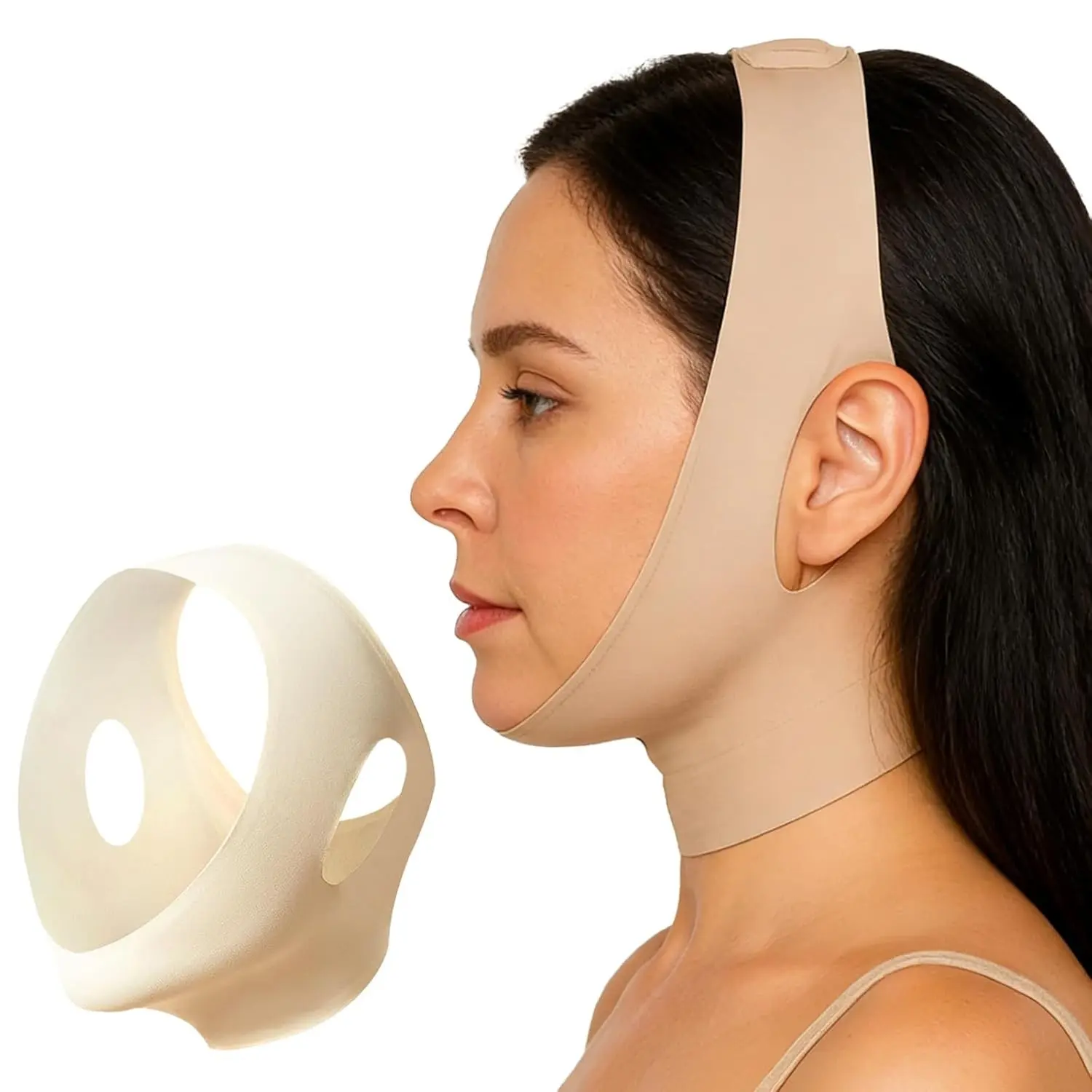 Collagen Face Sculpt Wrap, Reusable & Washable Face Mask for Wear While Sleeping, Skin-Friendly and Breathable, Jawline Shaper, Face Lifting Strap, Facial Care Tool, Facial Shaping Tool, Supports Jawline Sculpting & Firming