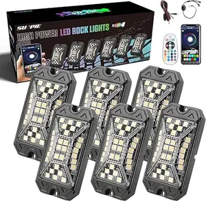 SUNPIE Full Beam Angle RGBW Rock Lights for Cars Trucks SUVs  Color Changing Underglow Lights with Remote Control & Music Sync IP68 Waterproof 30 LED Super Bright - Easy Install Off Road ATV UTV Jeep Boat Light Pod Accessories 2025 Hot