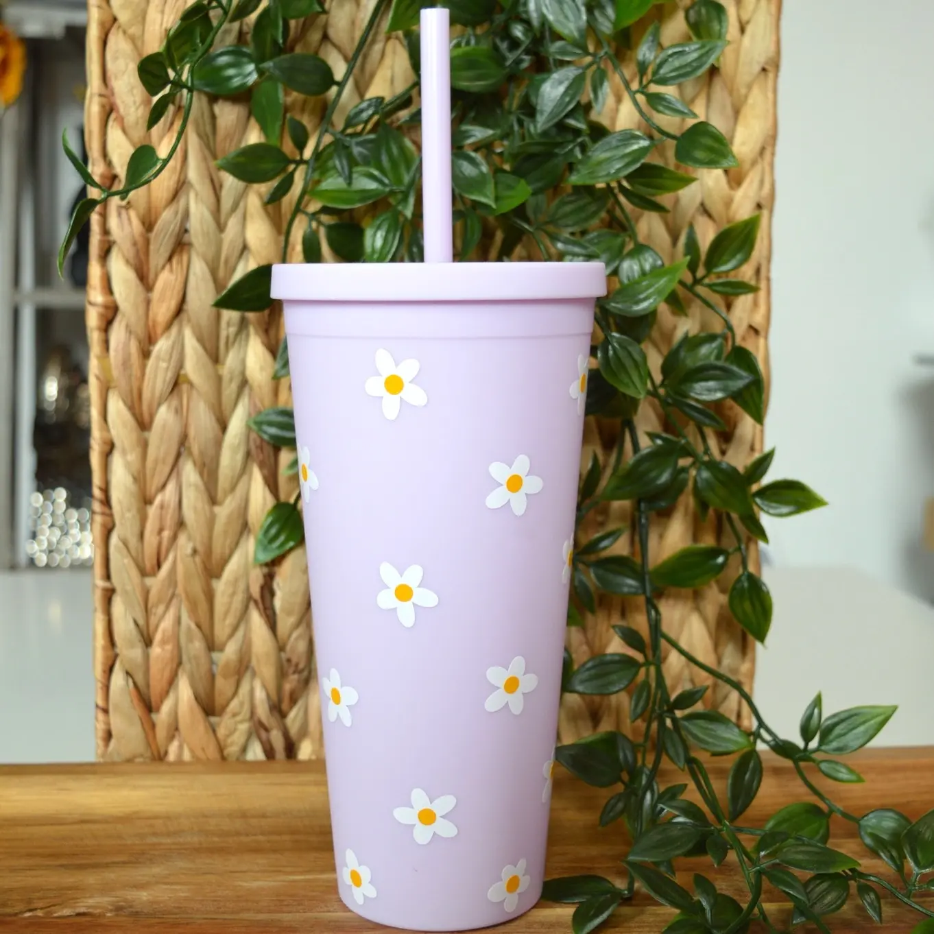 Lilac Daisy Flower Tumbler22oz