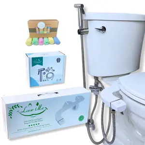 LAVE ME Bundle - Toilet Bidet, Handheld Bidet & Bamboo Towels, Eco-Friendly, Non-Electric, Easy to Install, Includes User Manual & Installation Kit