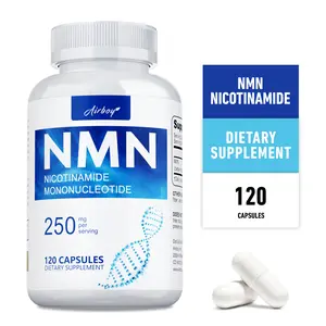 Airboy 120 capsule dietary supplement, 250 mg, contains nicotinamide mononucleotide to support heart and blood health.