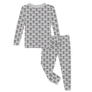 Kickee Pants Print Long Sleeve Pajama Set, Dove Bulldogs