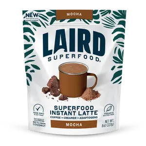 Laird Superfood Mocha Instant Latte with Adaptogens - Non-Hokey Coffee, Creamer & Coconut Flavor - 8 oz (227g) - Beverage Laird Superfood Mocha Instant Latte with Adaptogens - Non-Hokey Coffee, Creamer & Coconut Flavor - 8 oz (227g) - Beverage