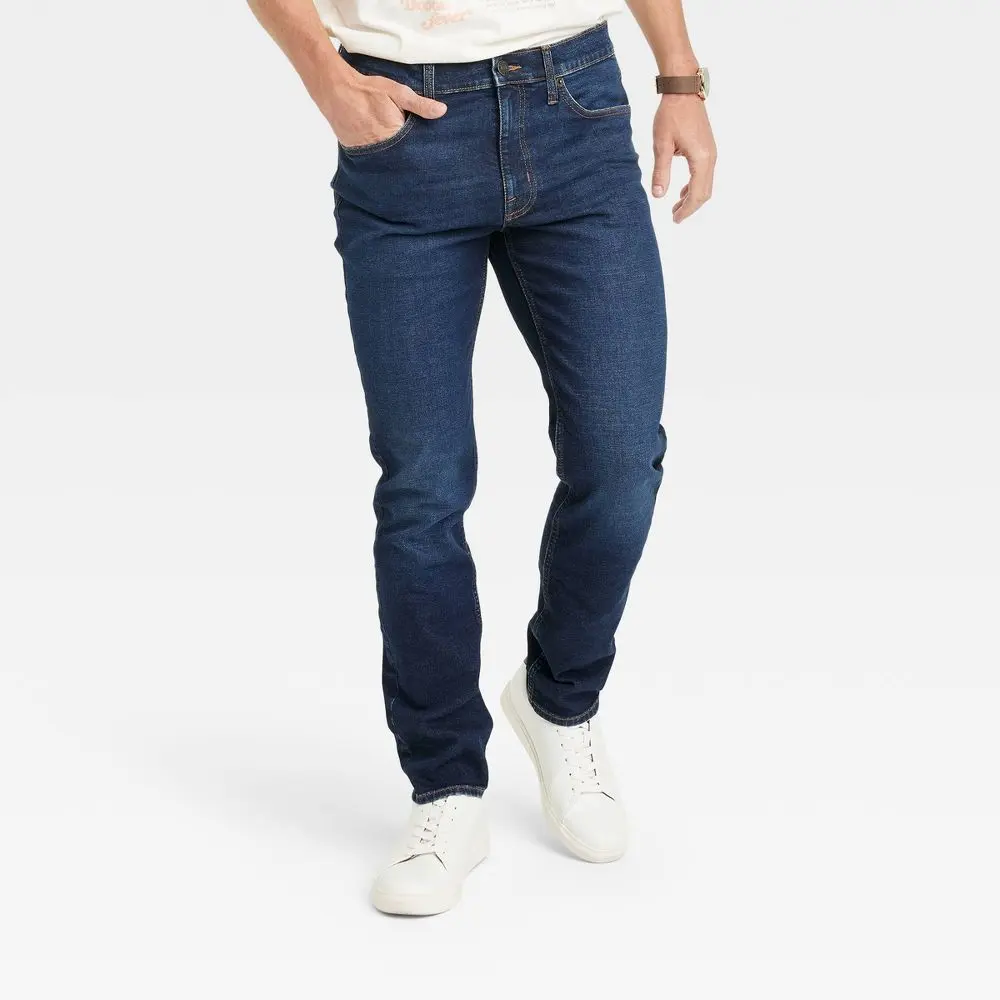 Men's Skinny Fit Jeans - Goodfellow & Co Dark Blue Denim 30x30