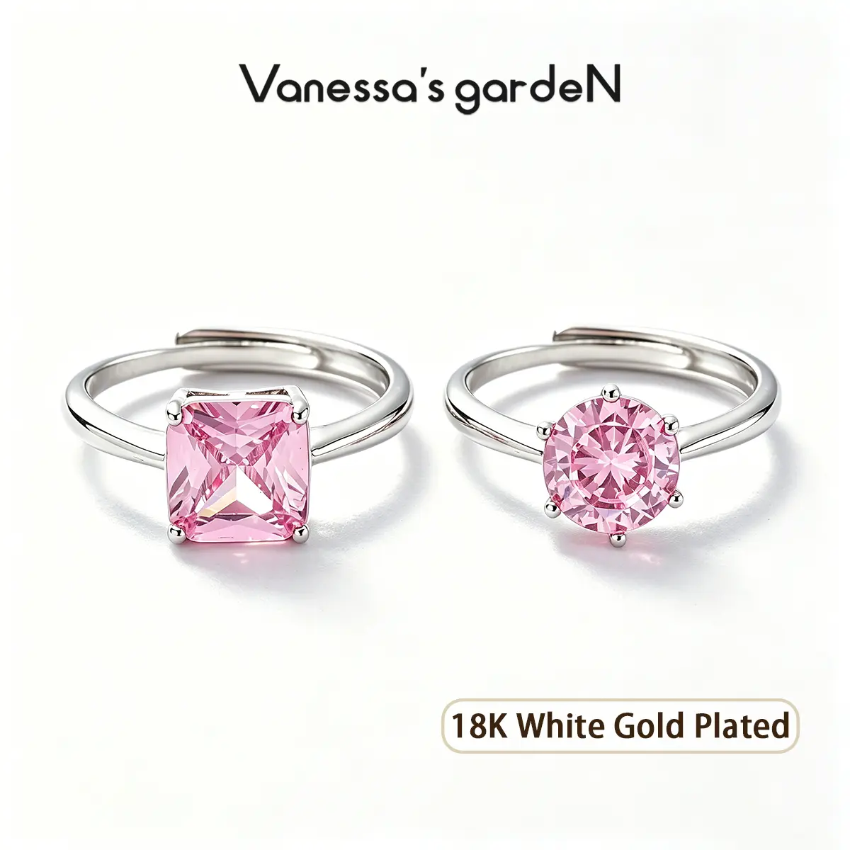 Pink Halo Collection Elegant Everyday Pink Gemstone Ring - Free Gift with Any Necklace Purchase, Elegant Everyday Ring