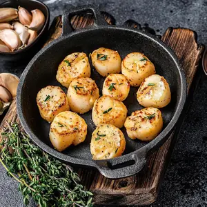 OCEANZEN Dry Sea Scallops, Wild Caught & Frozen Fresh – Premium OCEAZEN Frozen Sea Scallops, 10–20 Count Per Pound, 3 LB Pack –Frozen Seafood for Gourmet Cooking