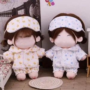 Shirt Shorts Patch Doll Clothes Doll Accessories For Cotton 20cm Doll Pajamas Suit Photo Props Cartoon Mini Blouse Pants Set
