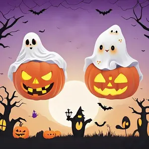 Halloween Ornament, Ghost Pumpkin Decoration, Home Bedroom Living Room Decor, Christmas/halloween Gift, Festive Seasonal Accessory