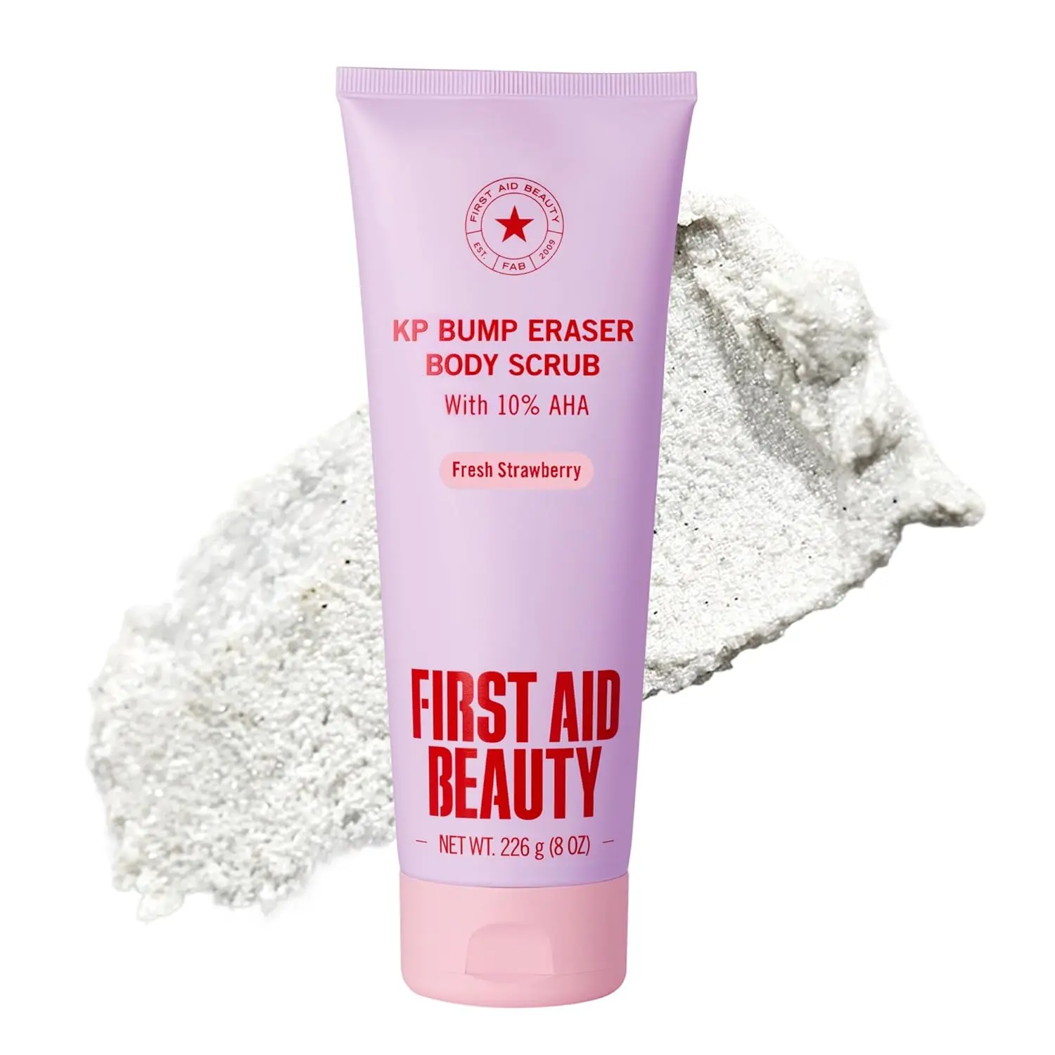 First Aid Beauty KP Bump Eraser Body Scrub with 10% AHA - Dermatologist-Tested Keratosis Pilaris Exfoliator - Support for Rough Bumps, Uneven Skin Texture & Strawberry Skin - Sensitive Skin