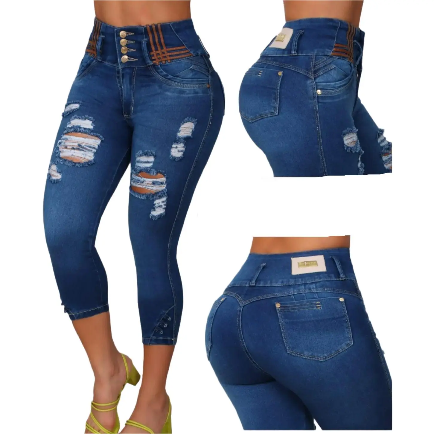 Colombian Capri butt lifter high waist push up bon bon up jeans Womenswear Belts