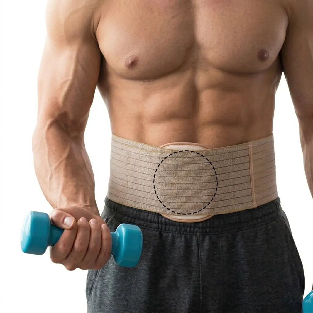 Adult Hernia Belt,Breathable Belly Button Hernia Support Brace With Compression Pad for Small Intestine Gas and Indirect Hernia, Waist Abdominal Belt, Adjustable Compression Belt