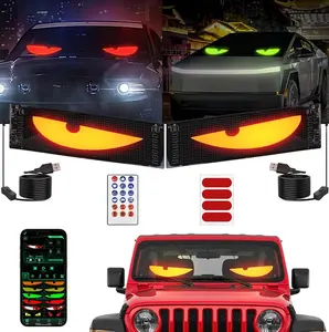 2PCS Devil Eyes Light for Cars,Programmable LED Eyes for Car, Truck Stuff 4.72in x 23.42in, Flex LED Display for Car, Suitable for Windows of Cars  app control