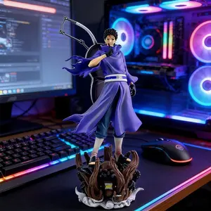 One Piece Naruto Shippuden Obito Uchiha Figure! Purple Cloak with Gaming Setup Vibe，Unboxing Obito Uchiha Statue! Must-Have Collectible for Naruto Fans，Perfect Gamer Room Decor Pvc Action Figures Decor Figurine