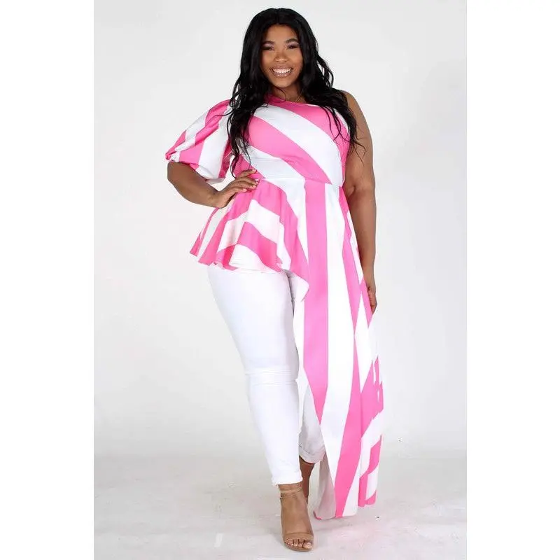 Osun Asymmetric Peplum Top