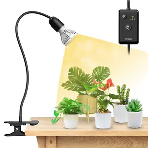 SANSI 10W LED Grow Light (150W Equivalent), Full Spectrum Gooseneck Clip Plant Lamp, High PPFD with 4/8/12H Timer for Indoor Plants