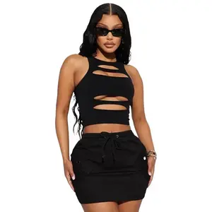 Black Cut Out Seamless Top - Stylish and Comfortable for Daily Wear # Outfit of the Day
