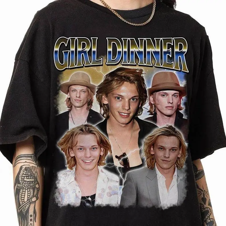 Jamie Campbell Bower Girl Dinner Homage Shirt, Jamie Campbell Bower 90s Fan Tshirt, Vintage Jamie Campbell Bower Tribute Gift Tee Gift for Men and Women