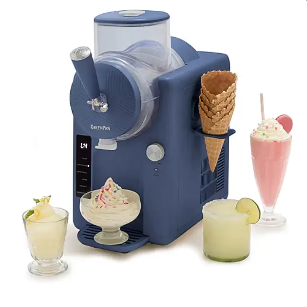 GreenPan Frost Frozen Treat Maker – Ice Cream, Soft Serve, Slushie & Frozen Drink Machine with Built-In Chiller, 7 Texture Settings, 2 QT Family Capacity & Dishwasher-Safe Parts