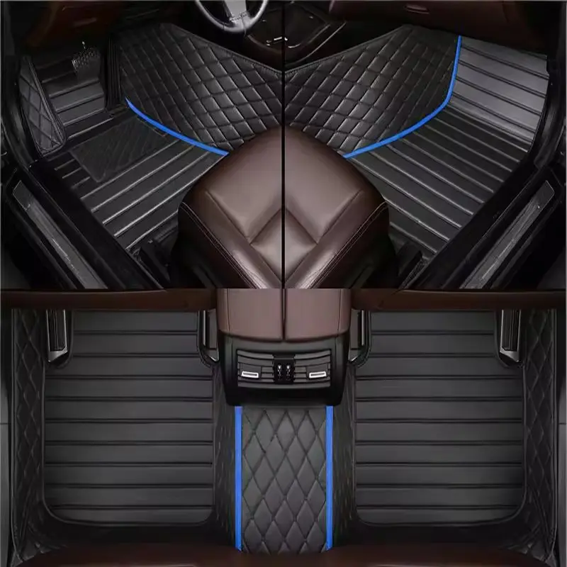 Custom Car Floor Mat For Jaguar XE 2015~2019 Hyundai I30 2009 Hyundai I40 2010~2016 Geely Monjaro 2021~2024 Left/Right -hand Drive Auto Interior Accessories Fashion Stripe Styling Carpet Waterproof Design Full Coverage Waterproof Car Mats
