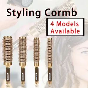 Professional Salon Ceramic Ionic Hair Comb, Ultra-Long Round Brush, Extended Barrel Design, Lightweight Acrylic Handle, Suitable for All Hair Types, Women's Styling Comb, Ceramic Ion Technology, Hair Brush For Curly Hair