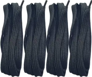 4 Pcs 55" Flat Hoodie Drawstring Cords Replacement for Sweat Pants String, Shorts, Sweatshirt, Shoes, Shoelaces, Sneaker, Bag, Jacket and Tie Hoodie, Belt for Dresses (Black/Black) Losita