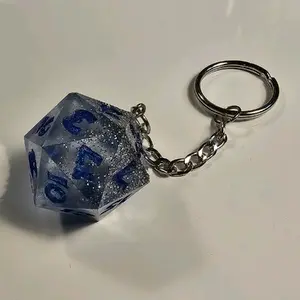 handmade resin dice Keychain