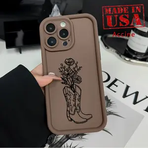 Case for iPhone 16 Pro 15 14 Plus 16e 13 12 Mini 11 Promax X XS Max XR xsmax Cowboy Floral Pattern Soft TPU Rubber Camera Protection Rugged Mobile Phone Cover for Boy
