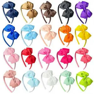 10Pcs Ribbed bow headband for performances, holiday parties, and as a hair accessory