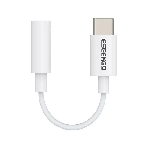 ESEEKGO High-Quality USB Type-C to 3.5mm Aux Headphone Adapter Dongle - 10,000+ Bend Lifespan, Twist-Resistant, HD Audio, Plug-and-Play, Car Stereo Ready, Auxiliary Input for iPhone 17, Galaxy S24 to Connect Your Music
