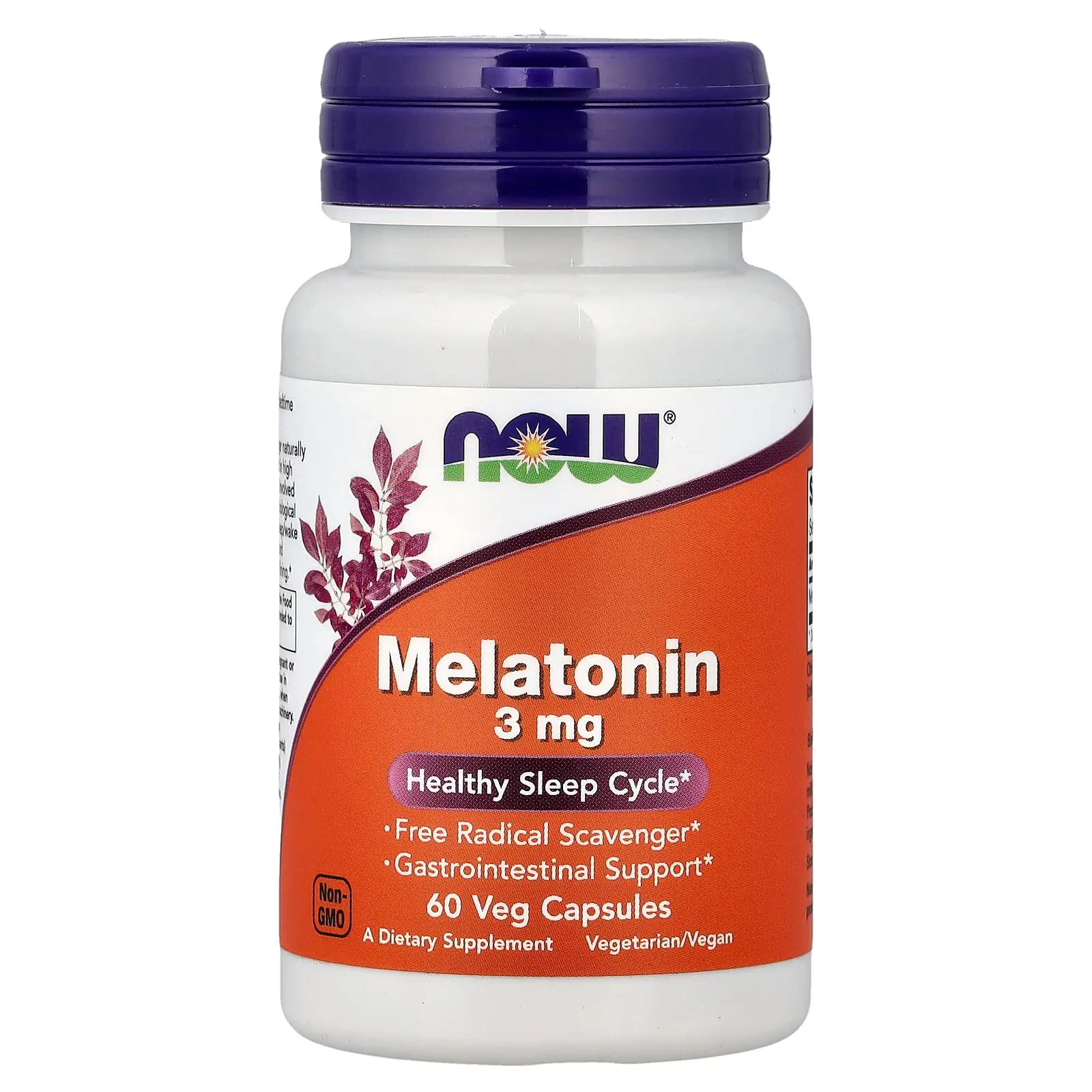 NOW Foods Melatonin, 3 mg, 60 Veg Capsules