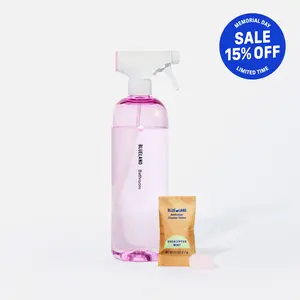 Blueland Bathroom Cleaner Concentrate, Mineral & Plant-Based Bathroom Cleaner Refill Tablets + Reusable Spray Bottle, Eucalyptus Mint
