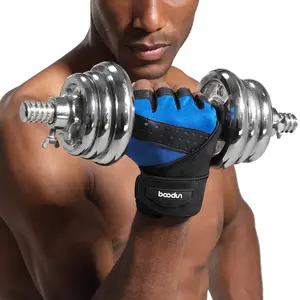 Half Finger Fitness Gloves with Extended Wrist Guard, Antislip Firm-Grip Performance Sports Gloves for Gym Workouts, Antislip Sports Gloves
