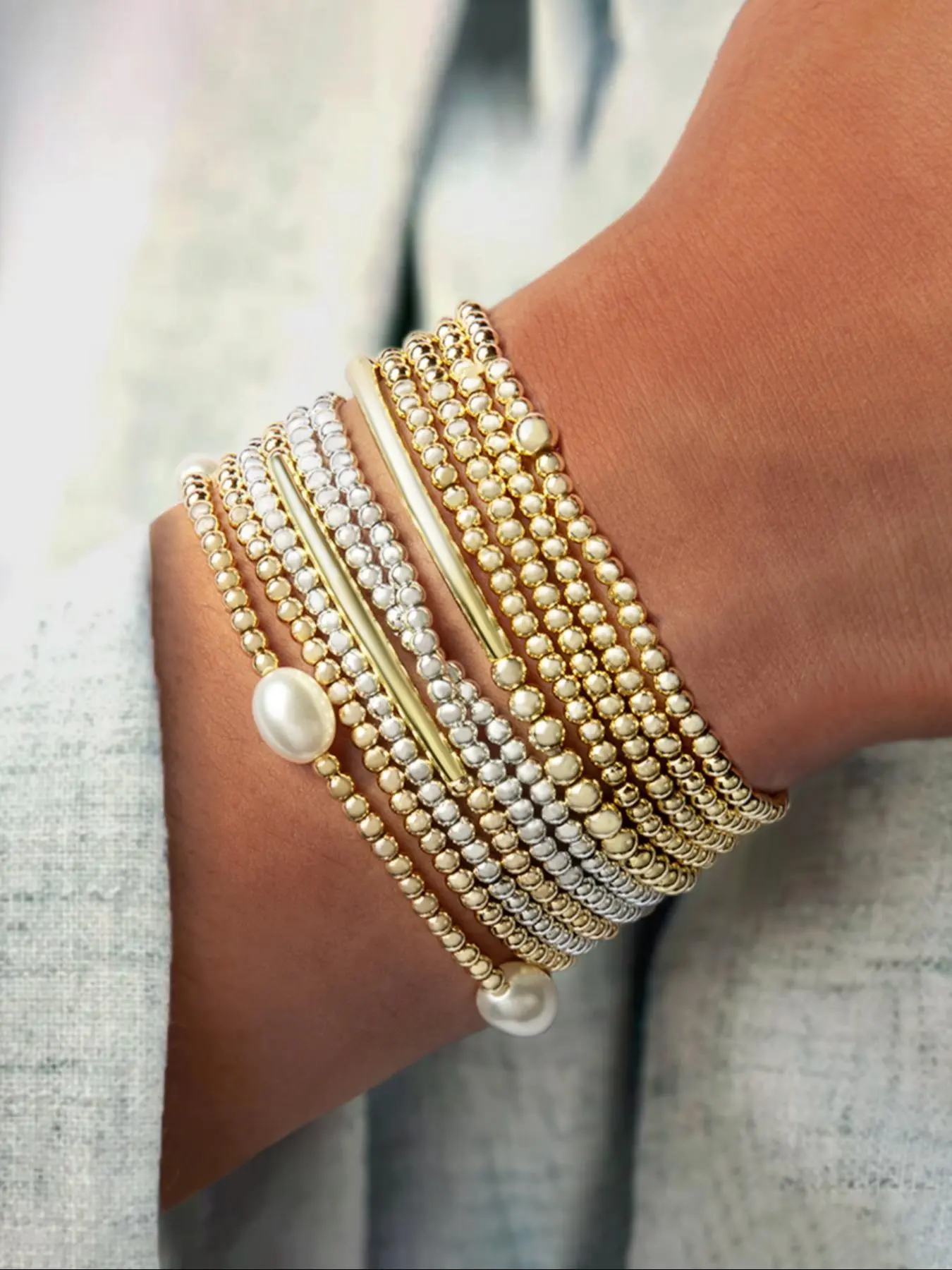 Boho Style Solid Color Beaded Bracelet, Fashionable Jewelry for Women, Trendy Versatile & Exquisite Jewelry for Birthday Gift, Trendy Stackable Bracelet, Beaded Bracelet Sets, Bracelets Stack