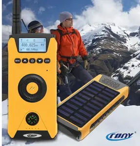 Solar Power Bank Walkie Talkie FM Radio Flashlight Compass 2 Way Radio